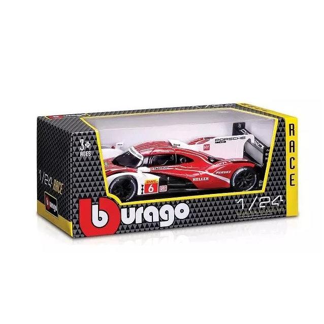 京商ポルシェ ミニカー コレクション6 BURAGO 1/24 ポルシェ 963 2024 No,6 ホワイト/レッド ウィンドウ