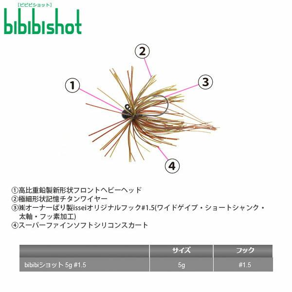 一誠 issei イッセイ bibibiショット 5g スモラバ バス釣り ブラックバス AZRISS013｜hikyrm｜02