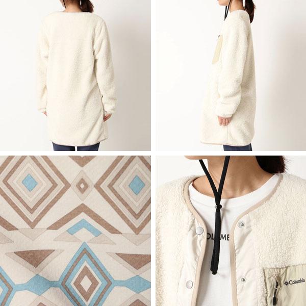 最安値挑戦 Columbia 21年秋冬 コロンビア Colpl9287 Pl9287 ウィメンズシカゴアベニューフリースジャケット ロング ノーカラージャケット フリース レディース コート アウター Dagl Tg