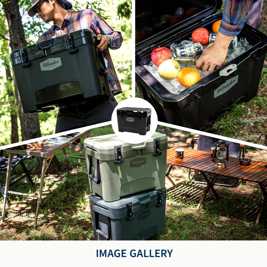 キャンプクーラー ハイランダー ハイランドクーラーボックス 35L クーラーBOX 保温 保冷 収納 バーベキュー 1年保証 35L ダークグレー | Hilander | 13