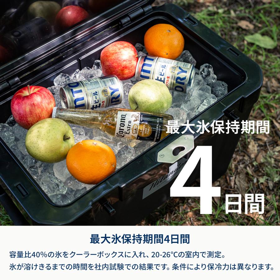 キャンプクーラー ハイランダー ハイランドクーラーボックス 35L クーラーBOX 保温 保冷 収納 バーベキュー 1年保証 35L ダークグレー | Hilander | 02
