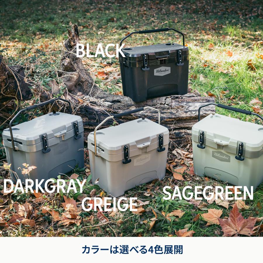 キャンプクーラー ハイランダー ハイランドクーラーボックス 25L クーラーBOX 保温 保冷 収納 バーベキュー 1年保証 25L ダークグレー | Hilander | 11