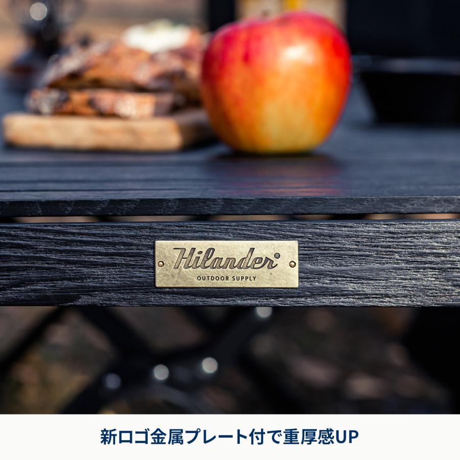 ハイランダー 90×60 ウッドロールトップテーブル ライト 旧ロゴ Hilander(ハイランダー)】美しい木目を楽しめる「ウッドロールトップ