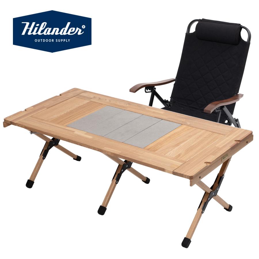 Hilander アルミ製 折りたたみテーブル＆ベンチセット Hilander（ハイランダー） アウトドアテーブル お得なセット シェフ