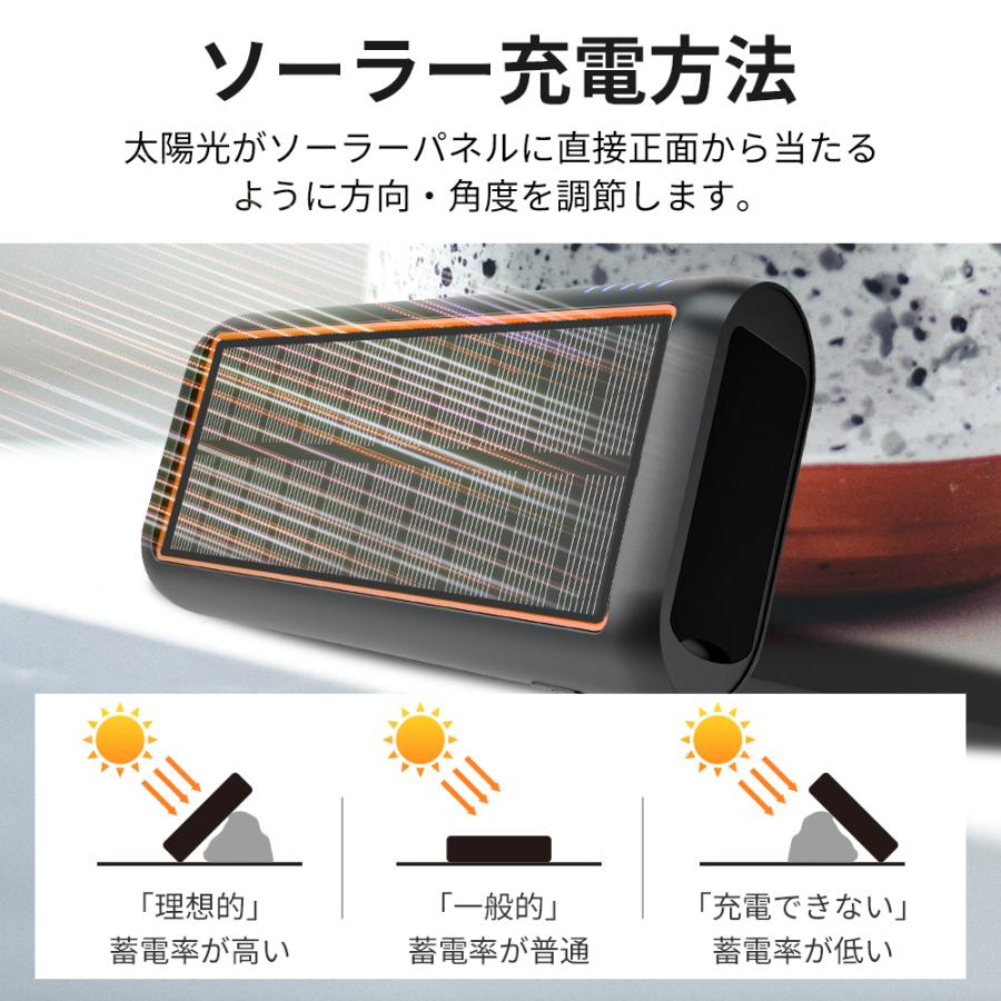 【最終価格5678円】ソーラー モバイルバッテリー 61200mAh超大容量 3.0A急速充電 5台同時充電可能  ケーブル内蔵 急速充電 手回し充電 4WAY蓄電可能 多機種対応の画像