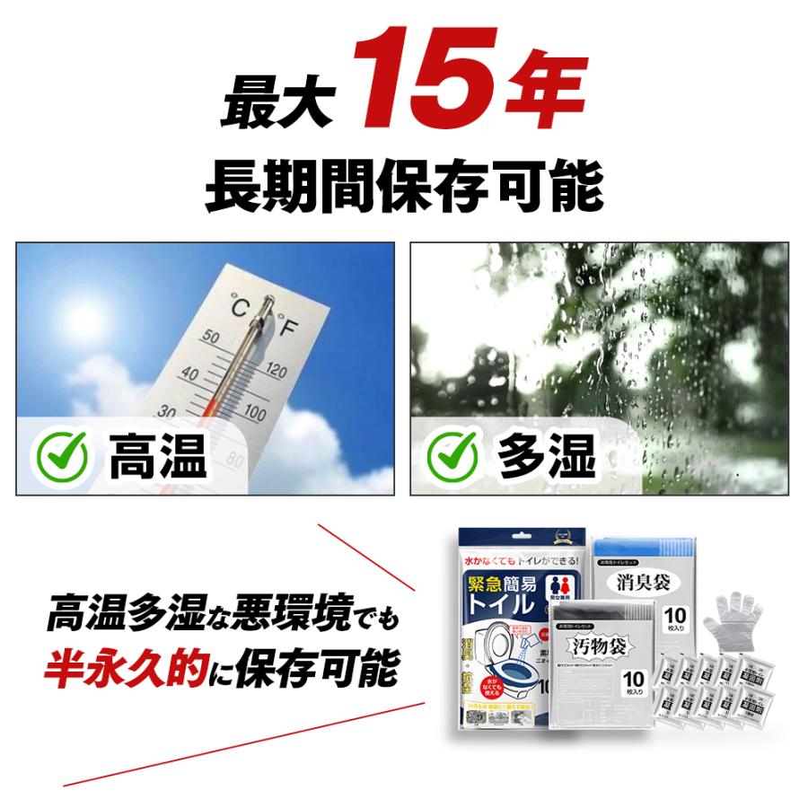 簡易トイレ 非常用トイレセット10回分 防臭袋携帯トイレ災害時 凝固剤