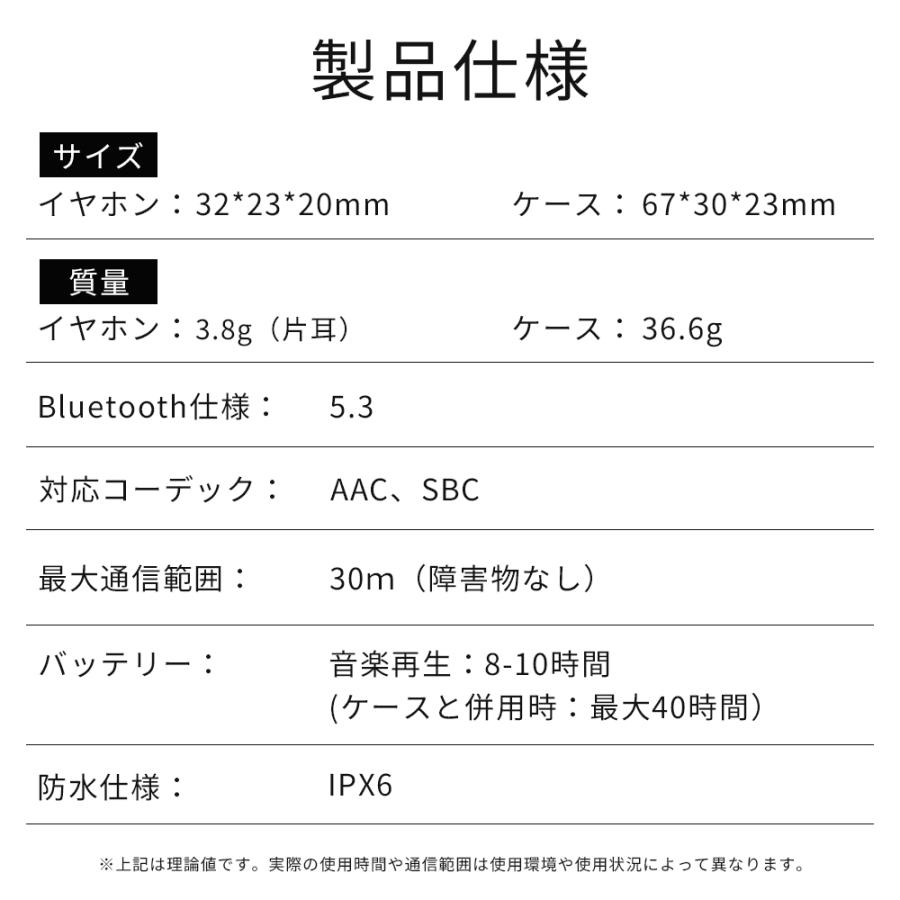 Bluetooth5.3 ワイヤレスイヤホン カナル型 自動ペアリング IPX6 Bluetooth5.3 ワイヤレスイヤホン カナル型 自動ペアリング IPX6