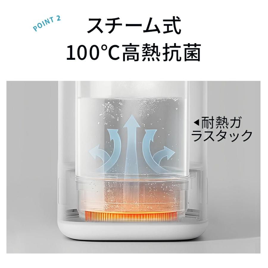 スチーム式加湿器 大容量4L 上から給水 卓上加湿器 最大35畳対応 蒸気 高温除菌 加湿器 加熱式 最大加湿量約800ml/h 上部給水式 静音 空気清浄 床置き 軽量設計 | CORRS | 09