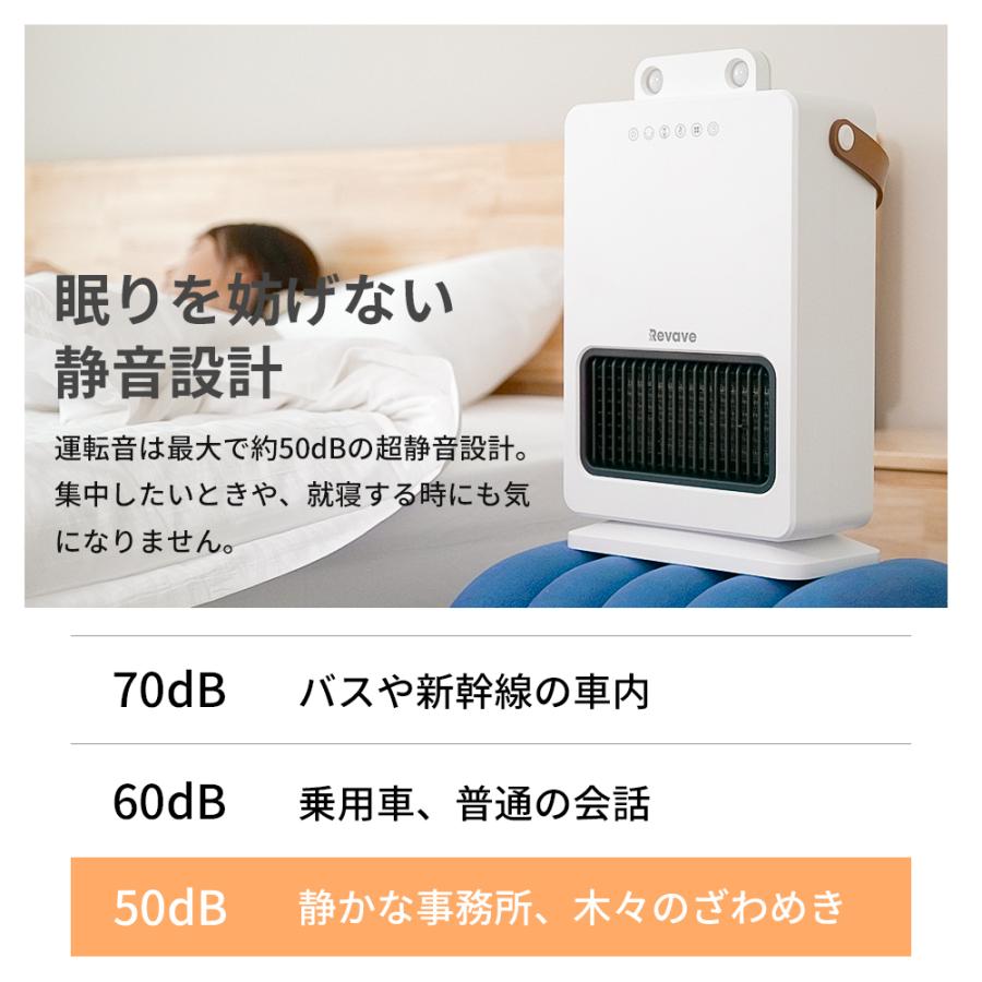セラミックヒーター 2秒速暖 人感センサー付き 温度調節可能 左右120