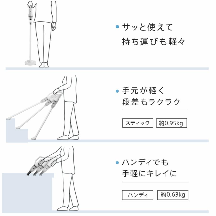 掃除機 コードレス 充電式 スティック掃除機 0.95kg 超軽量 コードレスクリーナー 10000pa スティック型 超強力吸引 LED付き 2way 車用掃除機 シンプル｜hillnup｜09