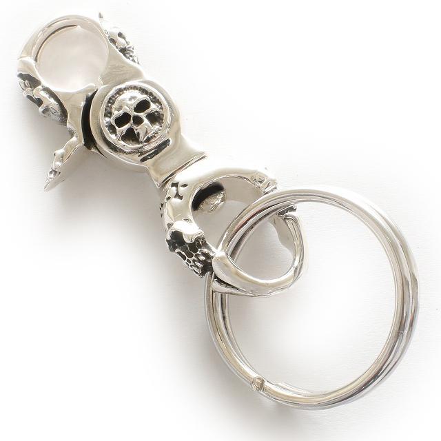 KC-N010)SILVER925シックススカル(髑髏)ヘッドシルバーキーチェーン
