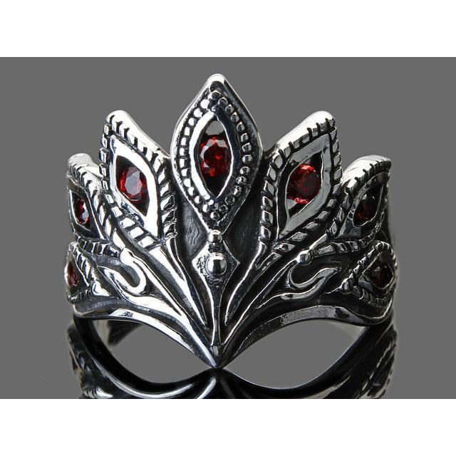 魅力的な Rg N069 Silver925フラワークラウンシルバーリングwithルビー王冠 指輪ペアメンズ レディース 史上最も激安 Turningheadskennel Com