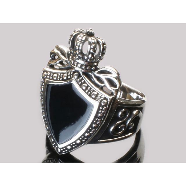 RG-O090 最大85%OFFクーポン プレゼント SILVER925ブラッククラウンシールドシルバーリング 指輪 レディース メンズ 王冠