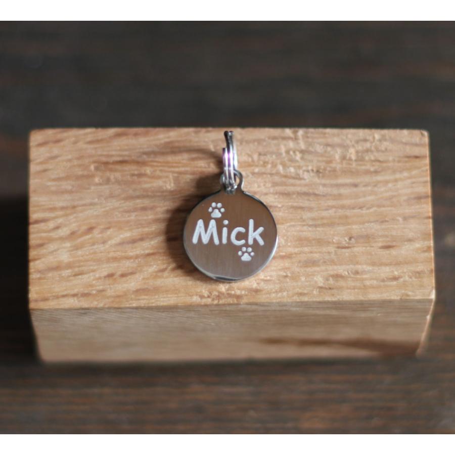 新作 期間限定 セール 迷子札 猫 犬 丸型 ステンレスチャーム 肉球シルエット 鞄 15ｍｍ 鍵 財布