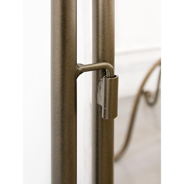折り畳み式 3連 レースカーテン パーテーション パーティション 分割式 折りたたみ 間仕切り アンティークゴールド塗装 ウイルス対策 kkkezの画像