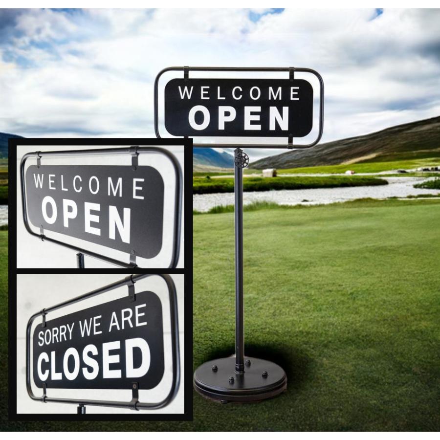 看板 インダストリアル OPEN CLOSED 開店 閉店 オープン クローズ 案内