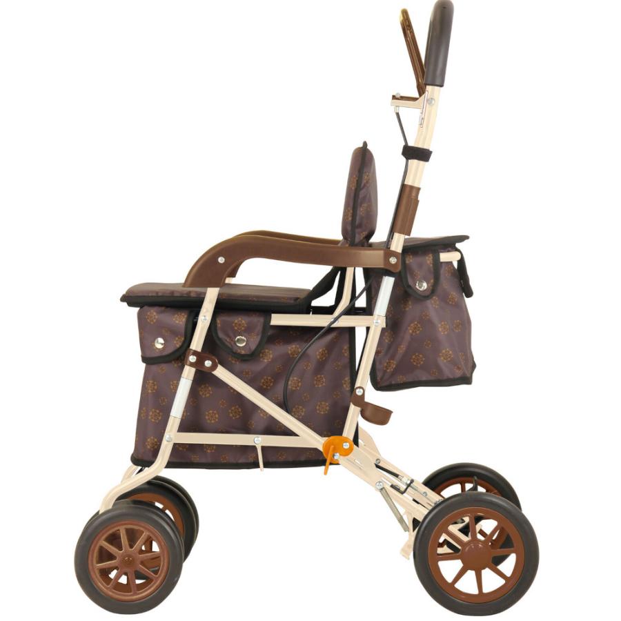 【美品】 シルバーカー 折りたたみ式　腰かけ付きカート 2023年製 腰かけ付カート(シルバーカー おしゃれ 座れる 軽量 コンパクト