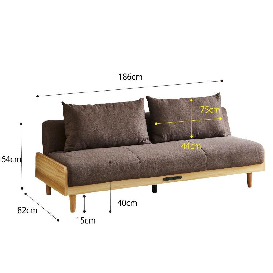 ソファベッド sofa bed リクライニング機能付き 3段階 シングルベッド
