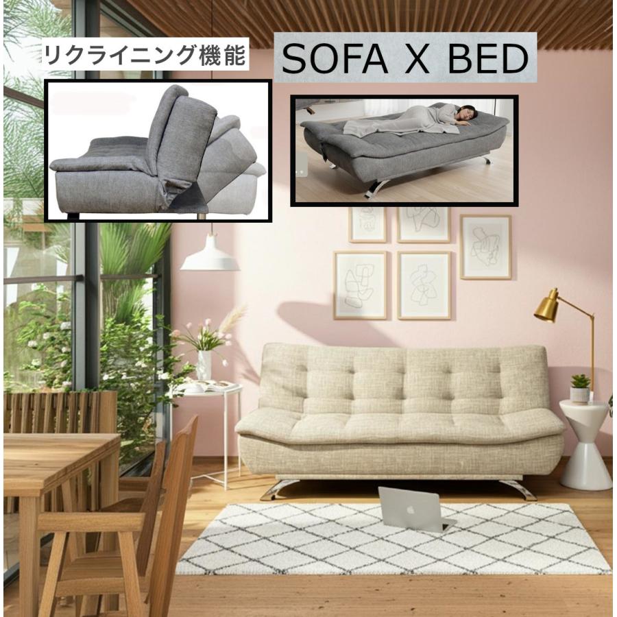 ソファベッド sofa bed リクライニング式 ダブルクッション 2way
