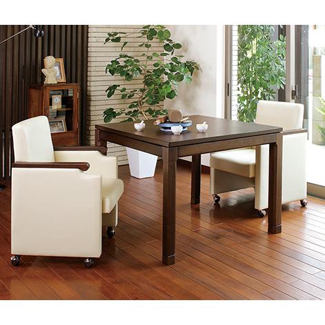 ダイニングコタツこたつデスクハイタイプ90x90x高64 69cm 継脚タイプ