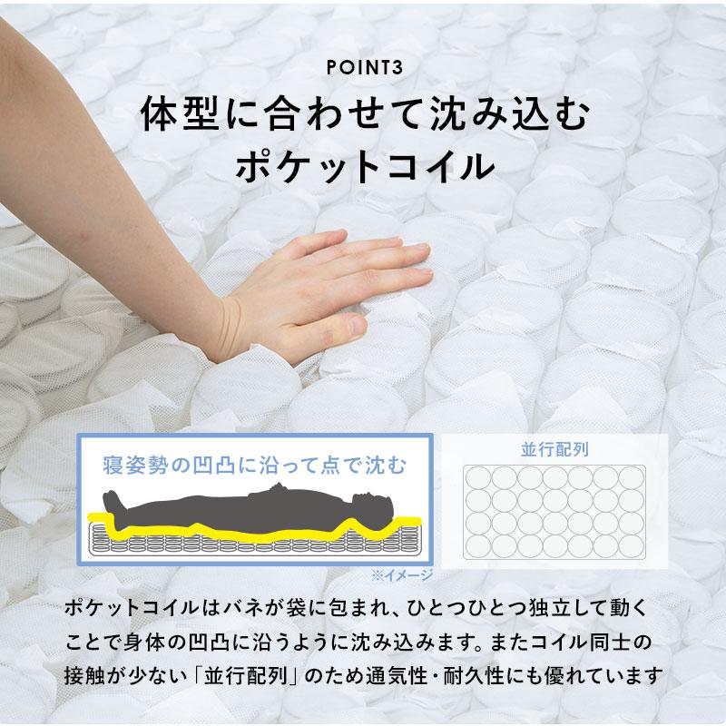 高級 ピロートップ 仕様 ポケットコイル スプリング ベッド 脚付き