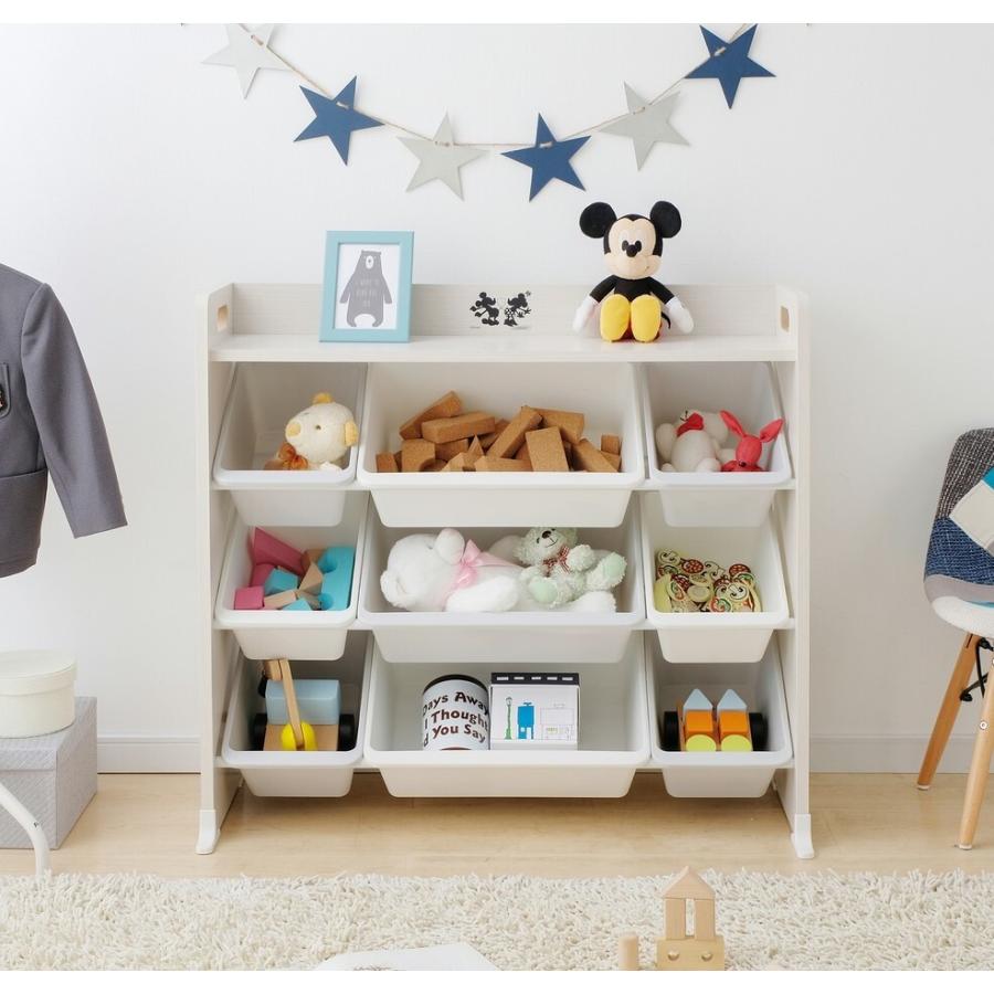 おもちゃ収納ラック ミッキー＆ミニー おもちゃ収納ラック 4段