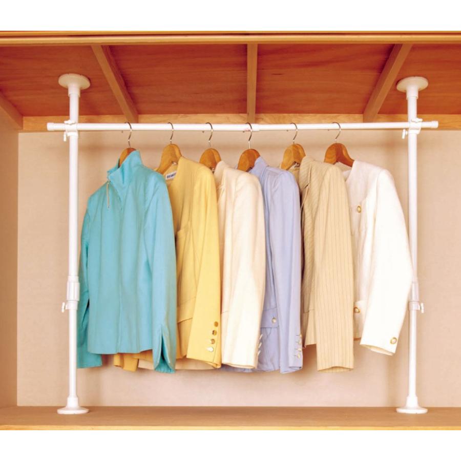 押し入れ突っ張り棒ハンガー 押し入れ内で服を掛けられる 伸縮棒