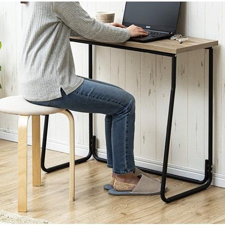 インダストリアル 机 デスク 薄型 省スペース 天板幅79奥行33cm 学習机