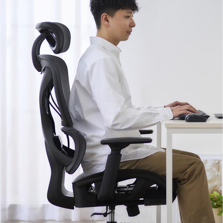 オフィスチェアー ハイバック ヘッドレスト フットレスト 付き chair