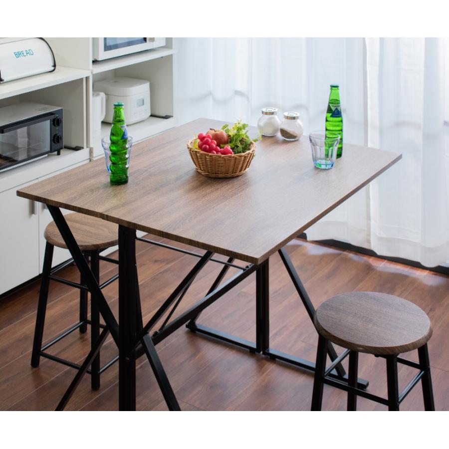 レジ台 マルシェ バタフライ天板折りたたみ式ダイニング3点セット