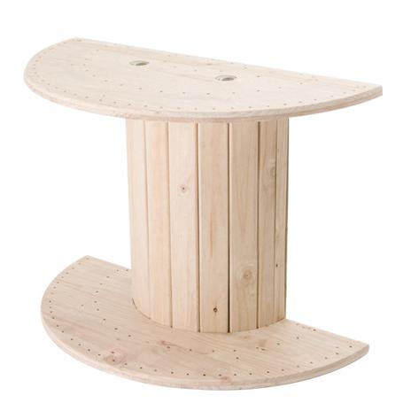 半円 壁付け 什器エンド コイル型 試食台 スタンド 付きだし台