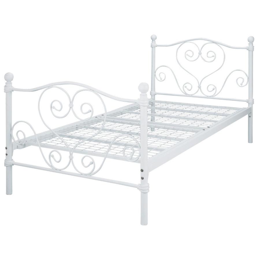 かわいい シングル ベッド 女子向け スチール パイプ お姫様 ガーリー