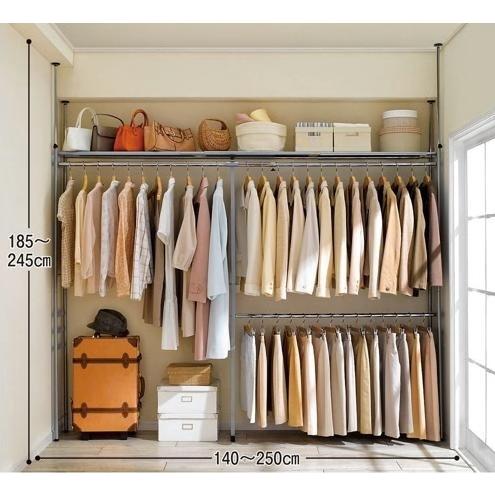 ウォークインクローゼットつっぱり式 突っ張りラック ハンガーラック