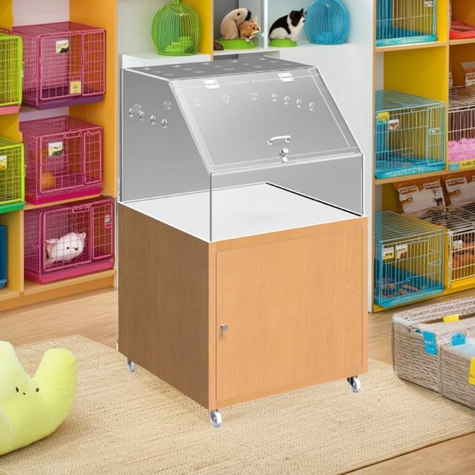 小動物ショーケース 透明アクリル製 ペット什器 ペットショップ