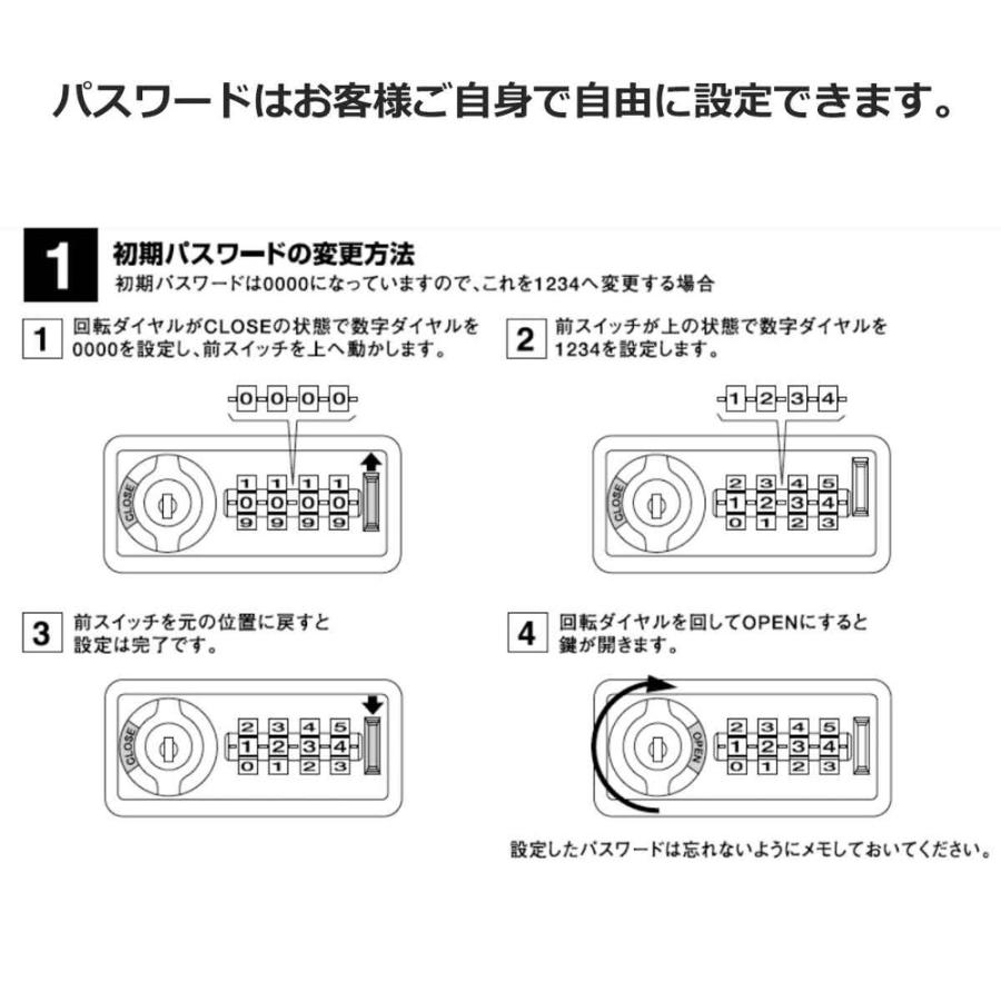 ミニロッカー 暗証番号ダイヤル錠式 キーレス kkkez 金庫 保管庫 貴重品 セイフティボックス スチール｜himalaya｜04