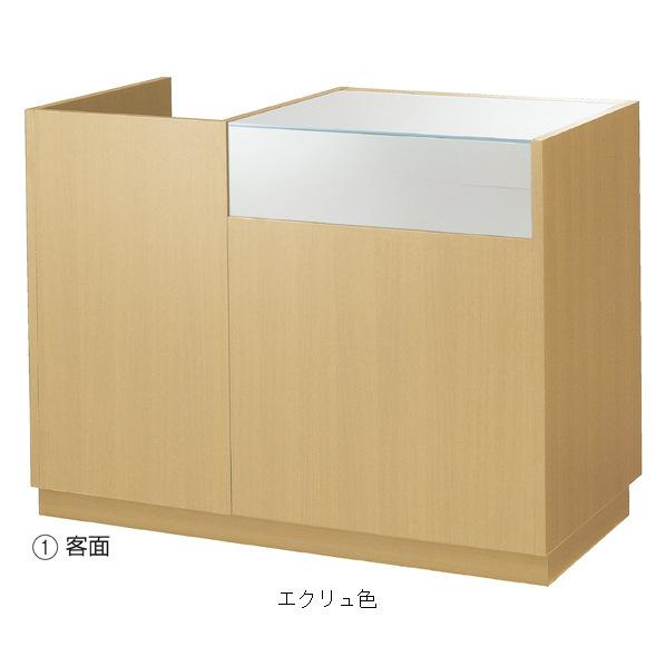 横*田様 【レジカウンター／レジ台】 ショーケース 付き レジ台 受付カウンター 記帳台 商品ディスプレイ台