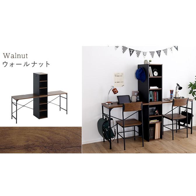 ツインデスク 机 2点セット 2人用 テーブル オフィスデスク 収納ラック 
