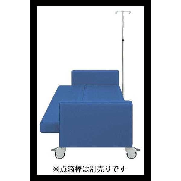 病院　ベンチソファー＆点滴台 救急ストレッチャーになる ベンチソファ 病院 介護施設用 キャスター