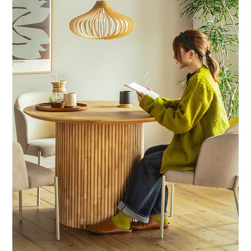 【80センチ円形カフェテーブル】 カフェデスク ティーテーブル ディーデスク カフェ風 丸テーブル 幅80cm レミー｜ユニットシェルフ 家具