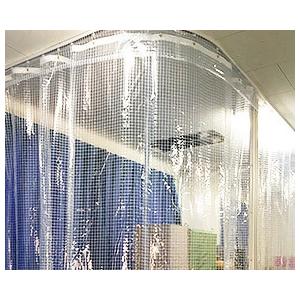 サイズオーダー糸入り透明ビニールカーテンパーティションハトメ加工