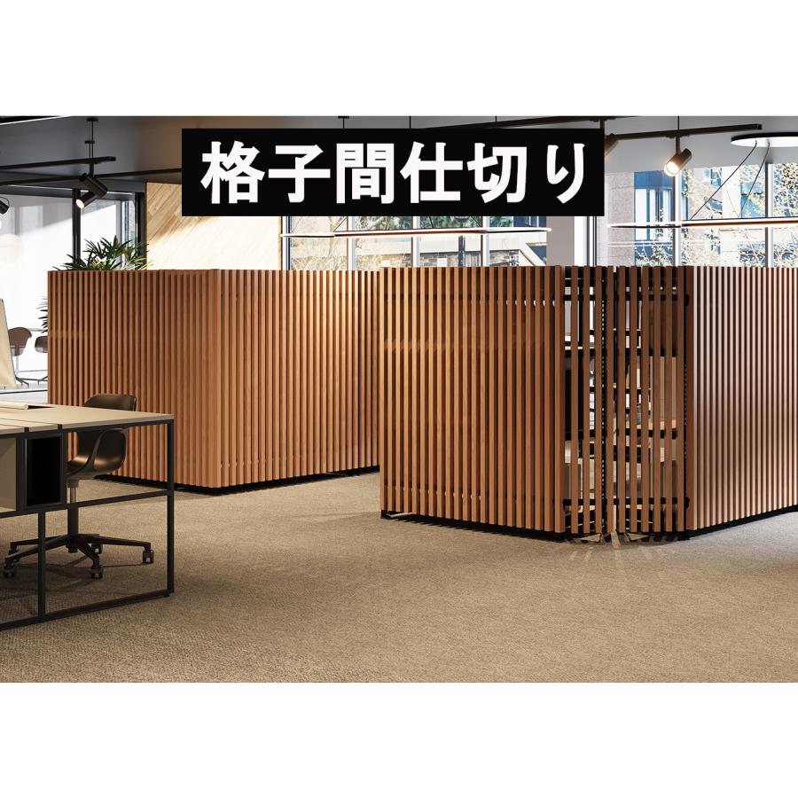 格子 間仕切り neo和風 パーテーション ラック付き 衝立 日本製 パーティション 目隠し オフィス 個室 ブース 演出 什器の画像