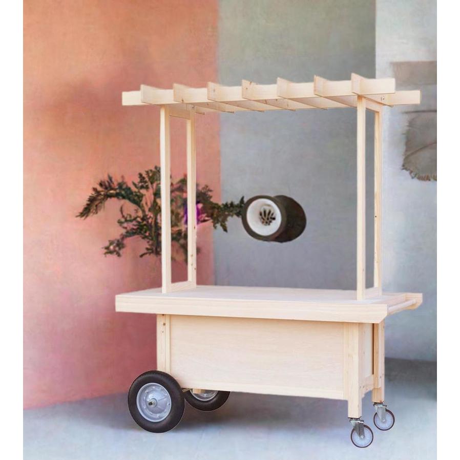 マルシェ ワゴン パーゴラ付き ビュッフェ台 バイキング テーブル 対面