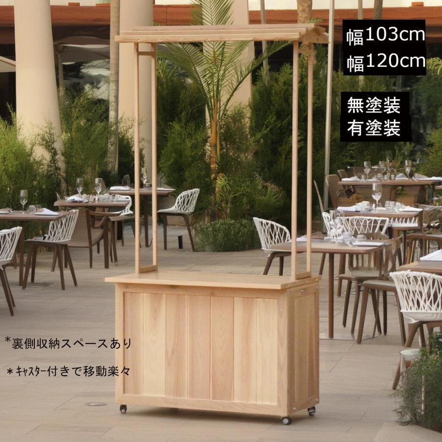 屋台販売台 什器 ディスプレイショーケース マルシェワゴン レジ台 
