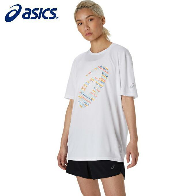 アシックス ランニングウェア Tシャツ 半袖 メンズ グラフィックロゴ