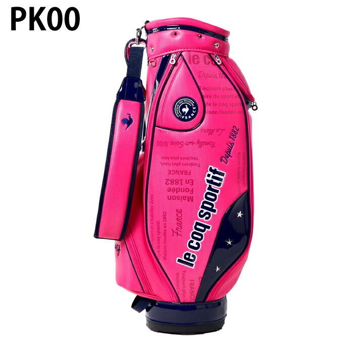 【良品】le coq sportif キャディバッグ 黒 ピンク ルコックスポルティフ(le coq sportif) キャディバッグ QQCTJJ05