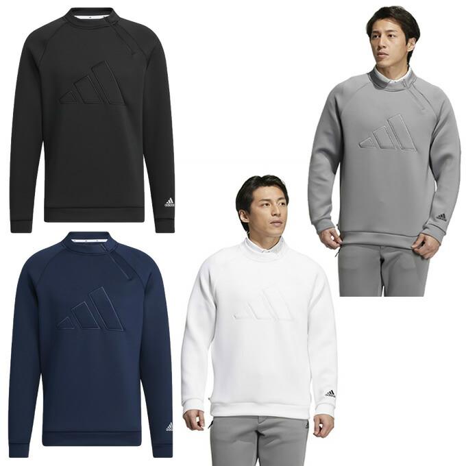 ネイビーM ゴルフ　メンズ　秋冬　ダンボールニット　スウェット アディダス(adidas) ゴルフウェア スウェット エンボスプリント