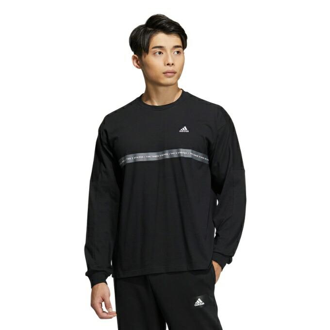 adidas 黒 長袖 沖縄県内（離島含）3，300円以上送料無料】アディダス Tシャツ 長袖
