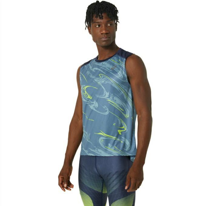 アシックス ランニングウェア Tシャツ ノースリーブ メンズ ランニング