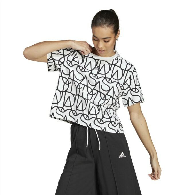 だ*ん様 ★新品未使用★ アディダス 5-TOOL 半袖Tフーディー&7分丈パン アディダス Tシャツ 半袖 レディース オールオーバー グラフィック