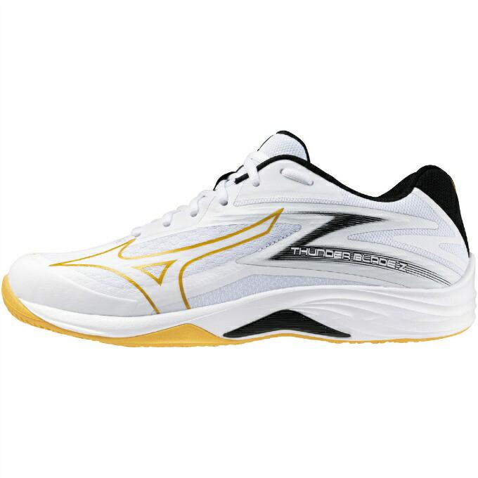 MIZUNO バレーボールシューズ サンダーブレード3 白黒ゴールド 25.5㎝ 沖縄県内（離島含）3，300円以上送料無料】ミズノ バレーボール